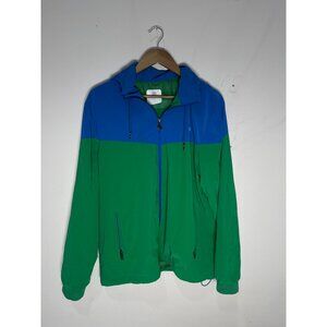 Serge Blanco Blue & Green Zip-Up Jacket Size L – Retro Prep Sport-Luxe Quiet